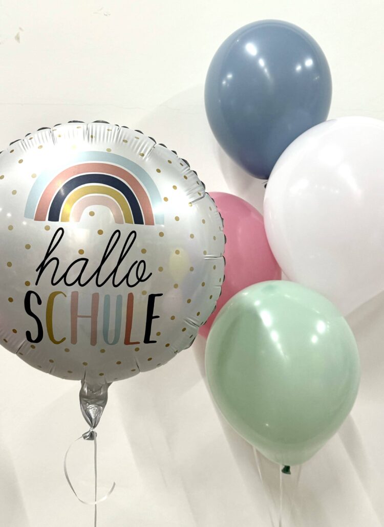 Folienballon Schule Hallo Schule Regenbogen