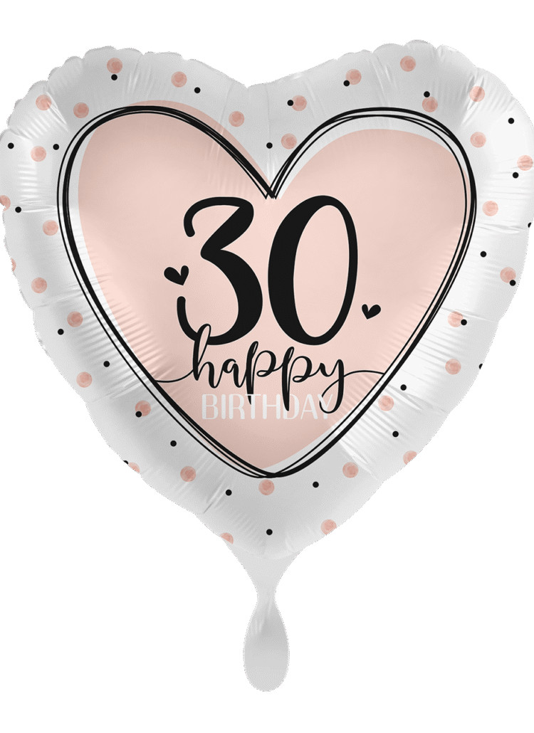 Happy Birthday 30 Herzballon Geburtstagsballon