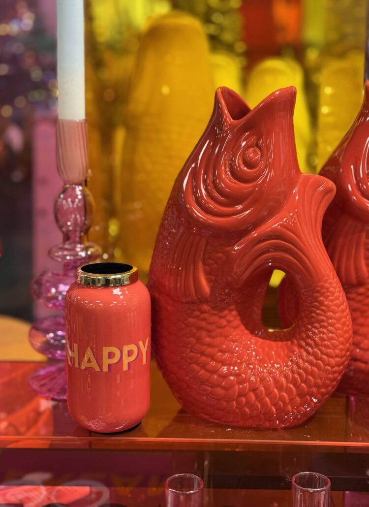 Dekoration Geschenkaccessoires Fischvase rot