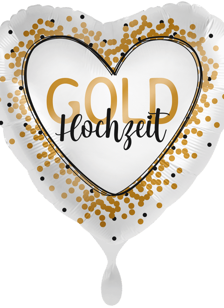 Folienballon Goldene Hochzeit und Gold Hochzeit
