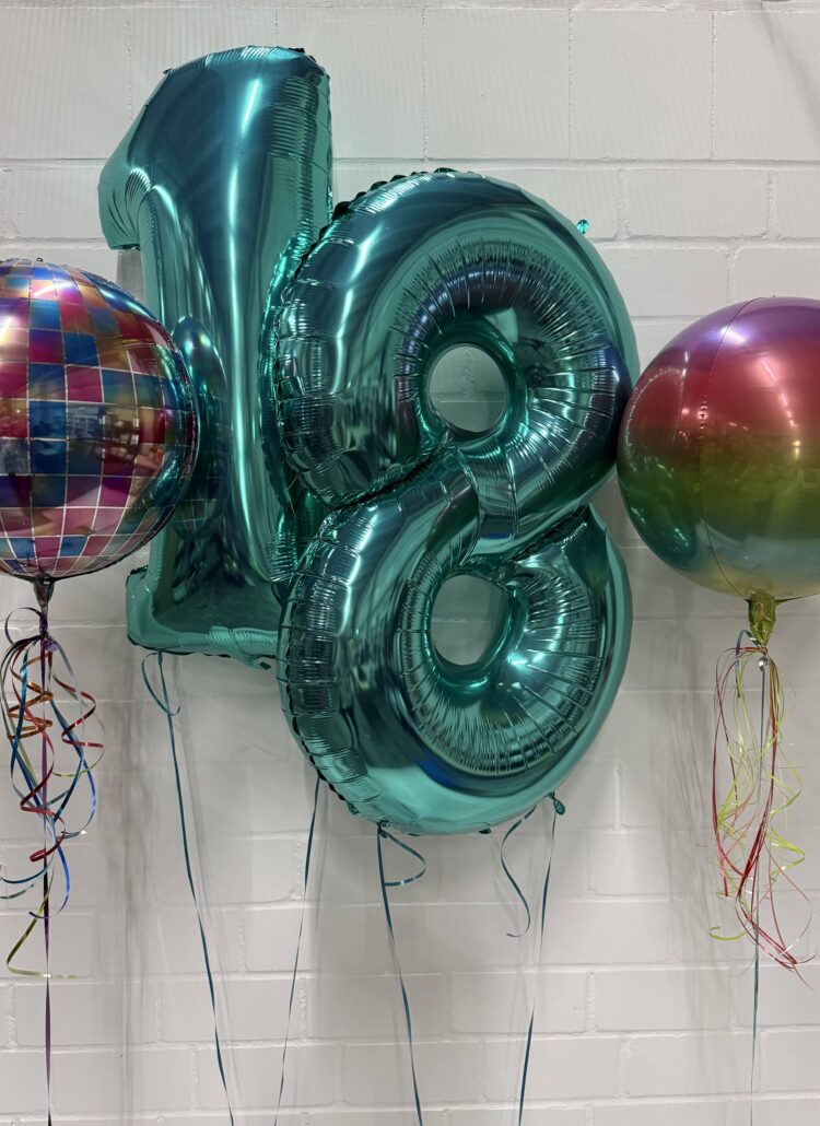 Zahlenballon 18 zum Geburtstag und zur Volljährigkeit